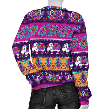 Boho Indian Style Pattern Women Long Sleeve Sweatshirt