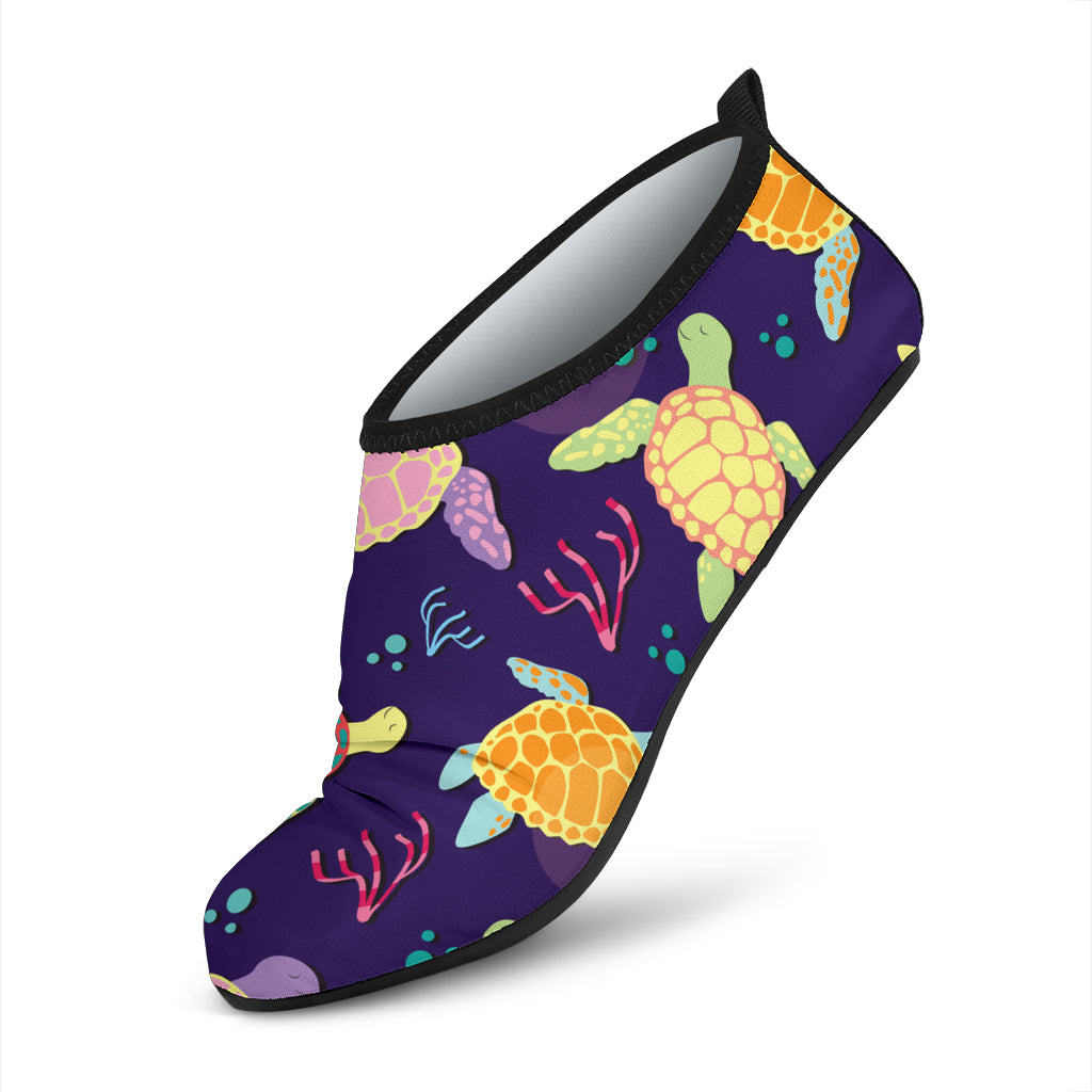 Sea Turtle Color Smile Aqua Water Shoes