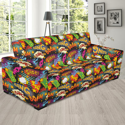 Comic Book Pattern Print Design 01 Sofa Slipcover