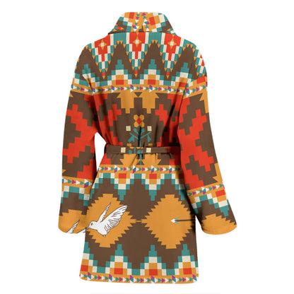 Native Pattern Print Design A01 Women Bathrobe