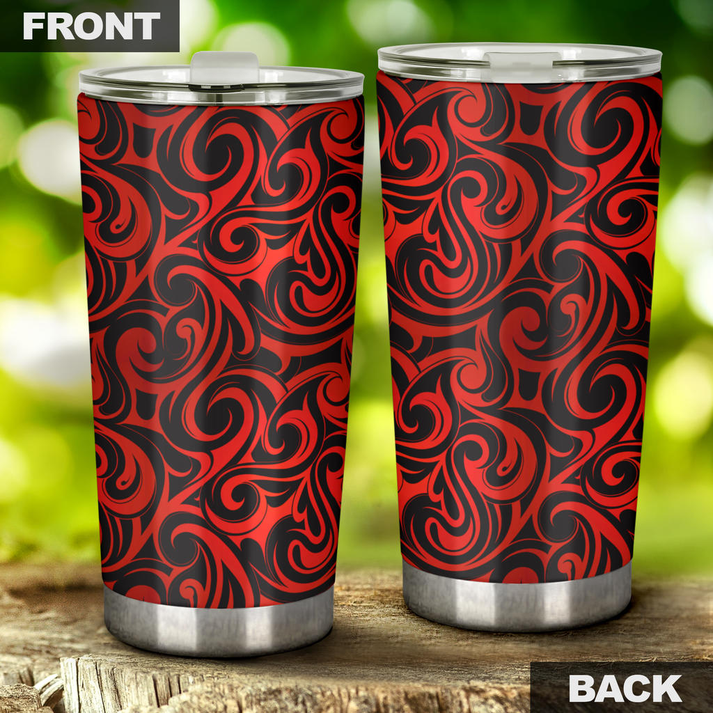 Maori Red Black Themed Design Tumbler