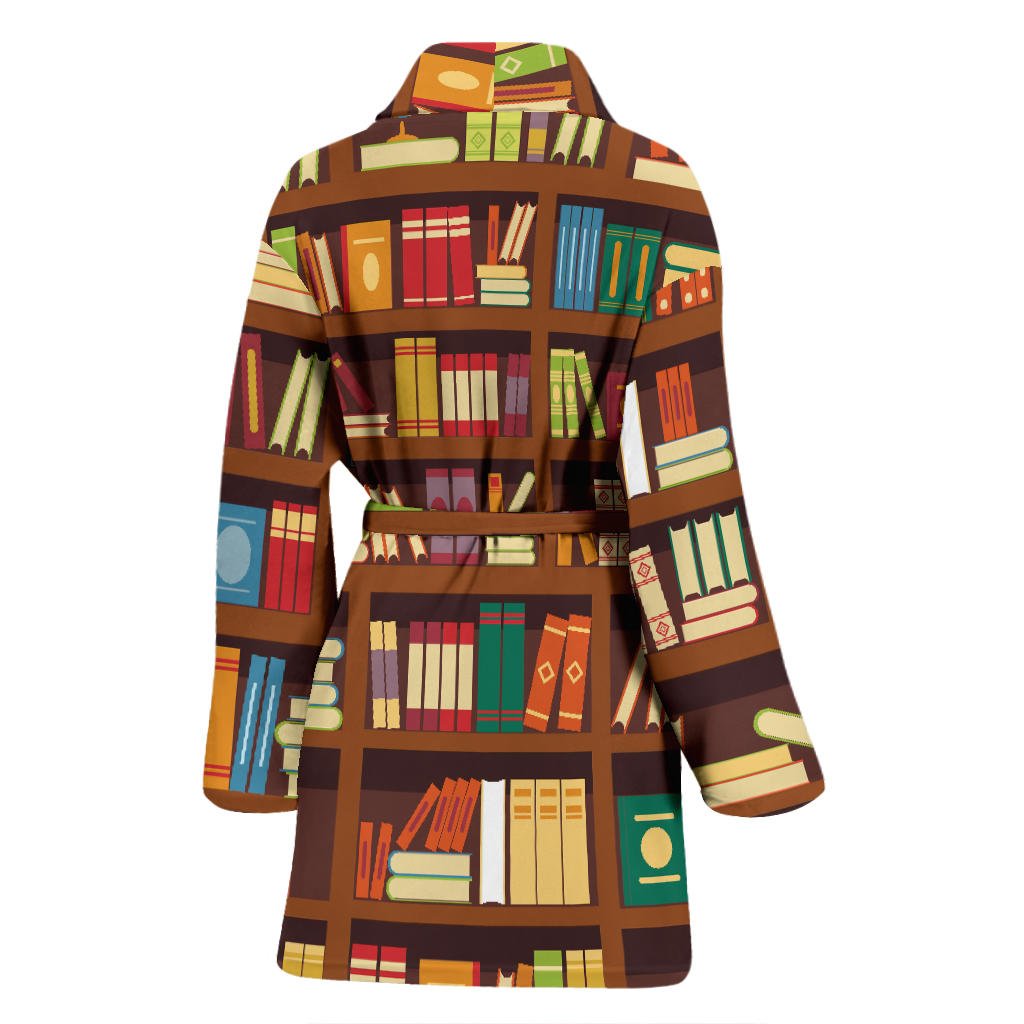Book Pattern Print Design 06 Women Bathrobe