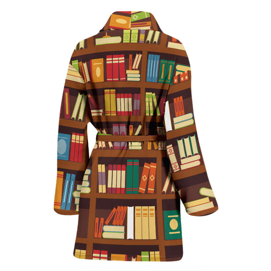 Book Pattern Print Design 06 Women Bathrobe