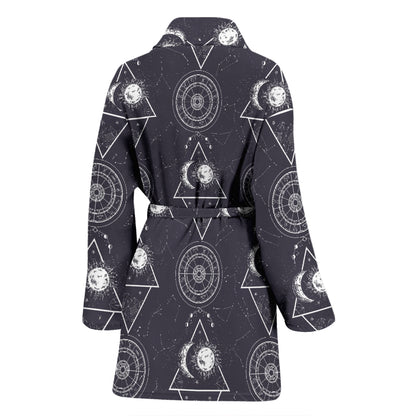 Sun Moon Print Design LKS309 Women Bathrobe