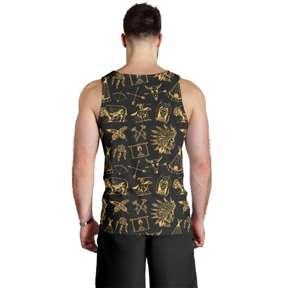 American indian Gold Style Men Tank Top