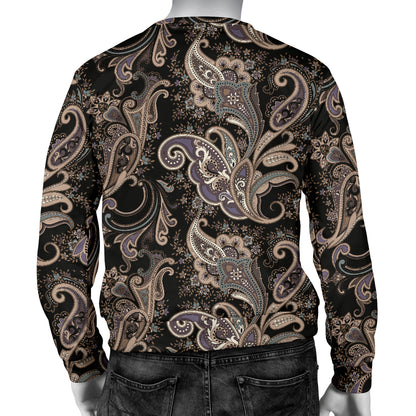Paisley Mandala Design Print Men Long Sleeve Sweatshirt