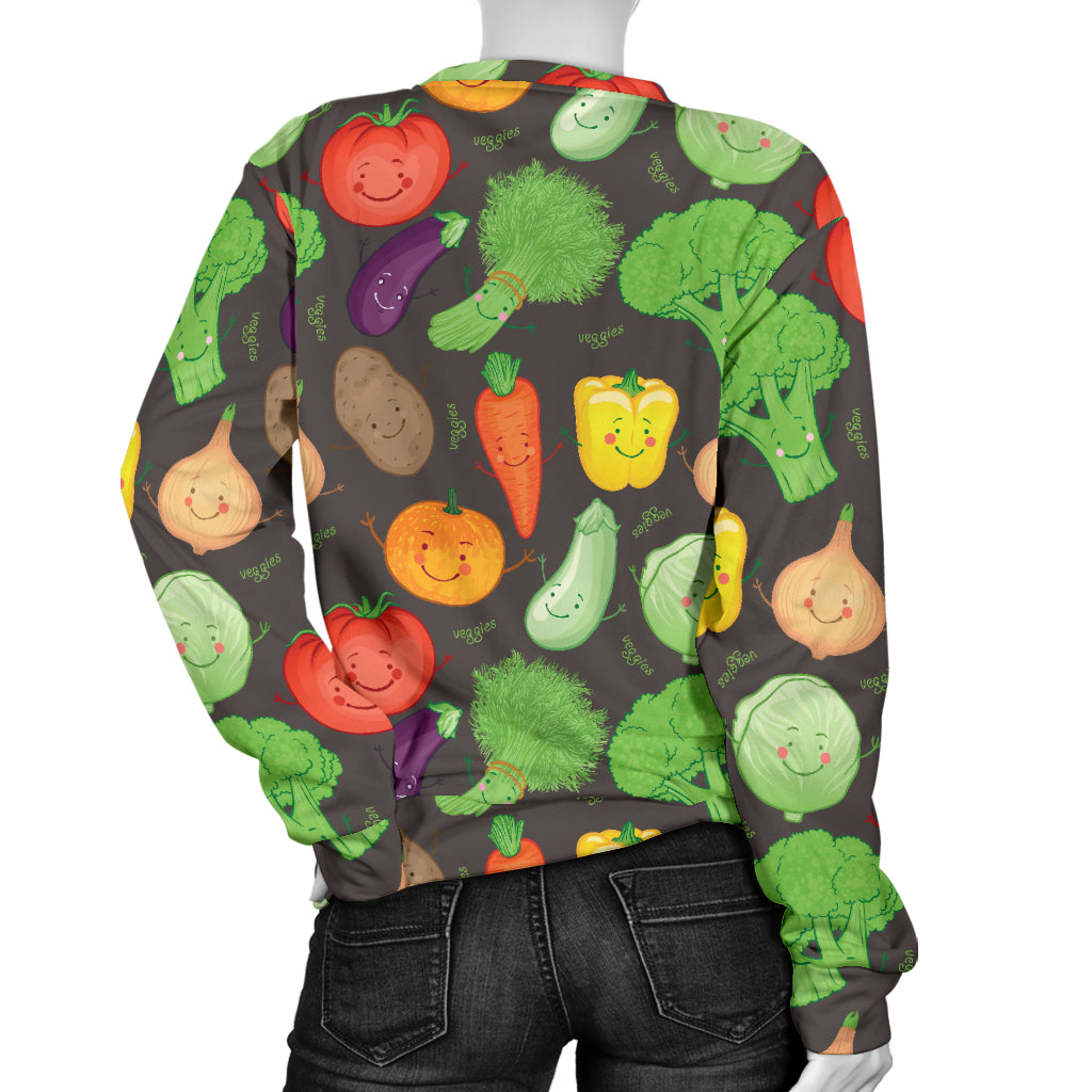 Vegan Funny Themed Design Print Women Long Sleeve Sweatshirt