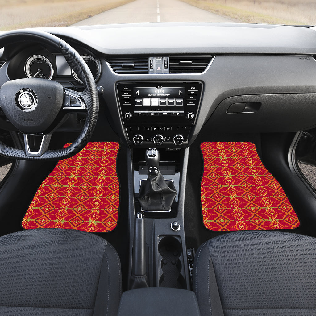 Southwest Aztec Design Themed Print Car Floor Mats Front Back