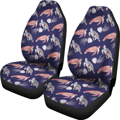Sea Turtle With Jelly Fish Print Design LKS301 Car Seat Covers