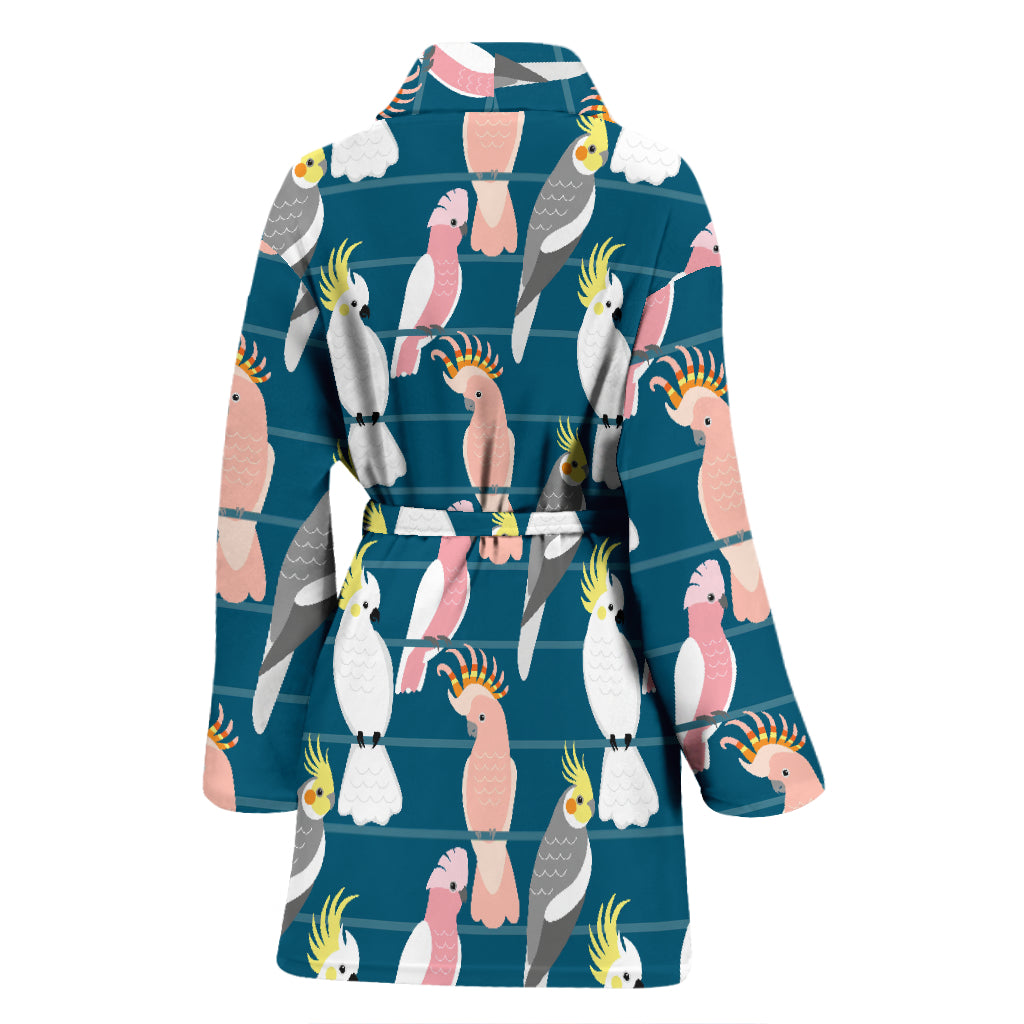 Cockatoo Print Design LKS401 Women Bathrobe