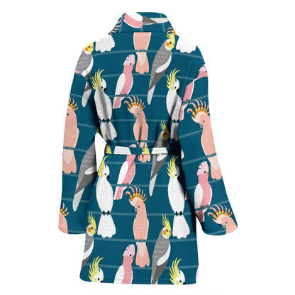 Cockatoo Print Design LKS401 Women Bathrobe
