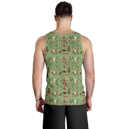 Native Indian Themed Design Print Men Tank Top