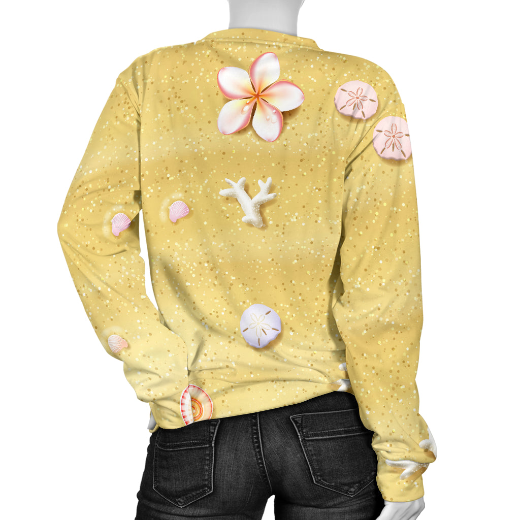 Beach Theme Print Women Long Sleeve Sweatshirt