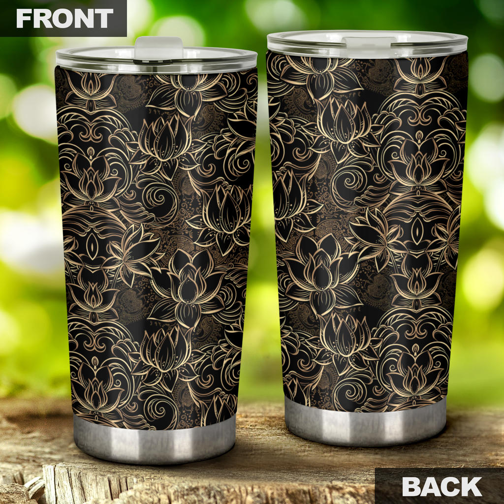 Lotus Gold Mandala Design Themed Tumbler