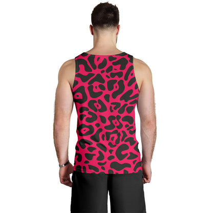Cheetah Pink Print Pattern Men Tank Top