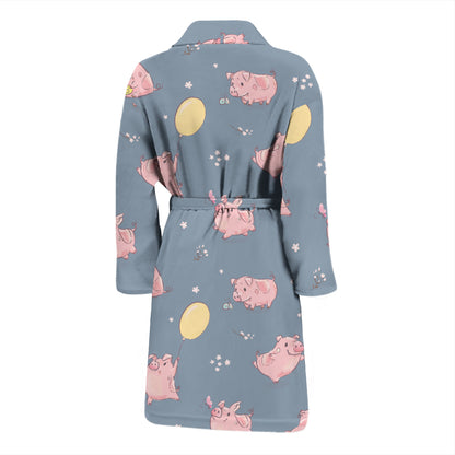 Pig Print Design LKS405 Men Bathrobe