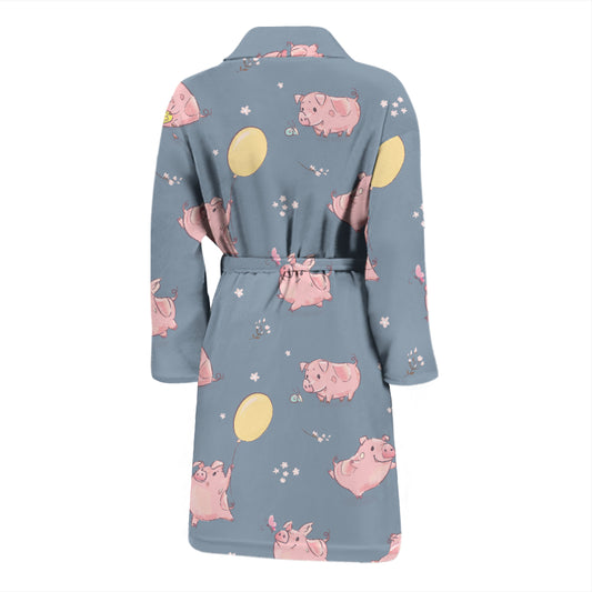 Pig Print Design LKS405 Men Bathrobe