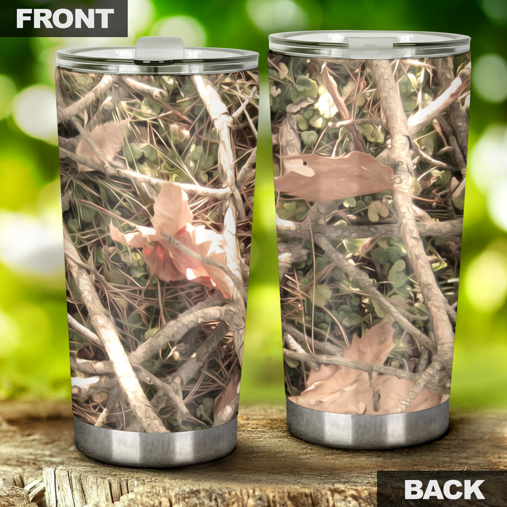 Camouflage Realistic Tree Authumn Print Tumbler