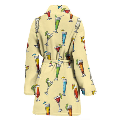 Cocktail Pattern Print Design 02 Women Bathrobe