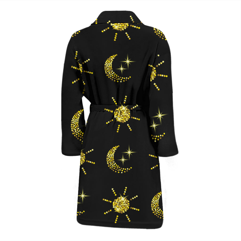 Sun Moon Print Design LKS304 Men Bathrobe
