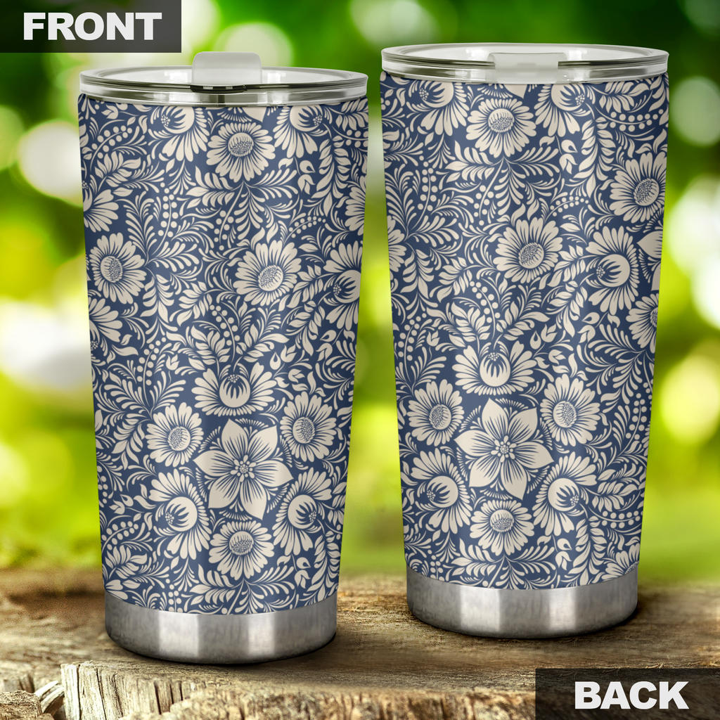 Elegant Floral Print Pattern Tumbler