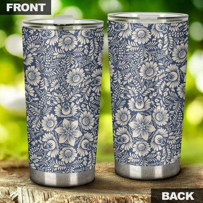 Elegant Floral Print Pattern Tumbler