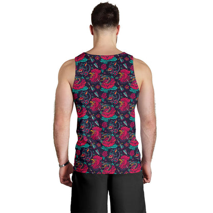 Old School Tattoo Print Men Tank Top