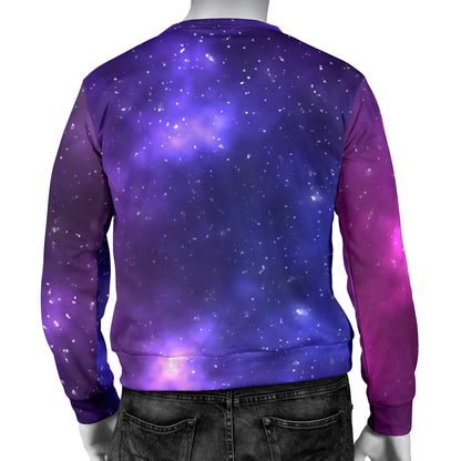 Celestial Purple Blue Galaxy Men Long Sleeve Sweatshirt