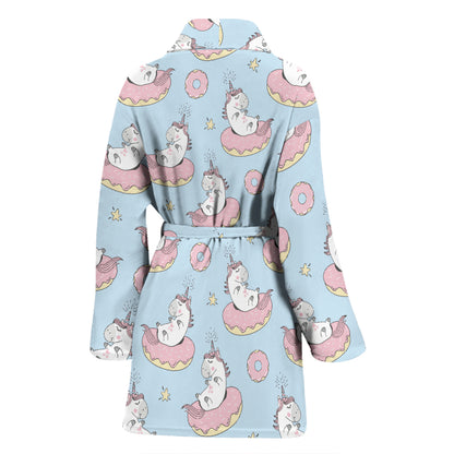 Unicorn Print Design LKS303 Women Bathrobe