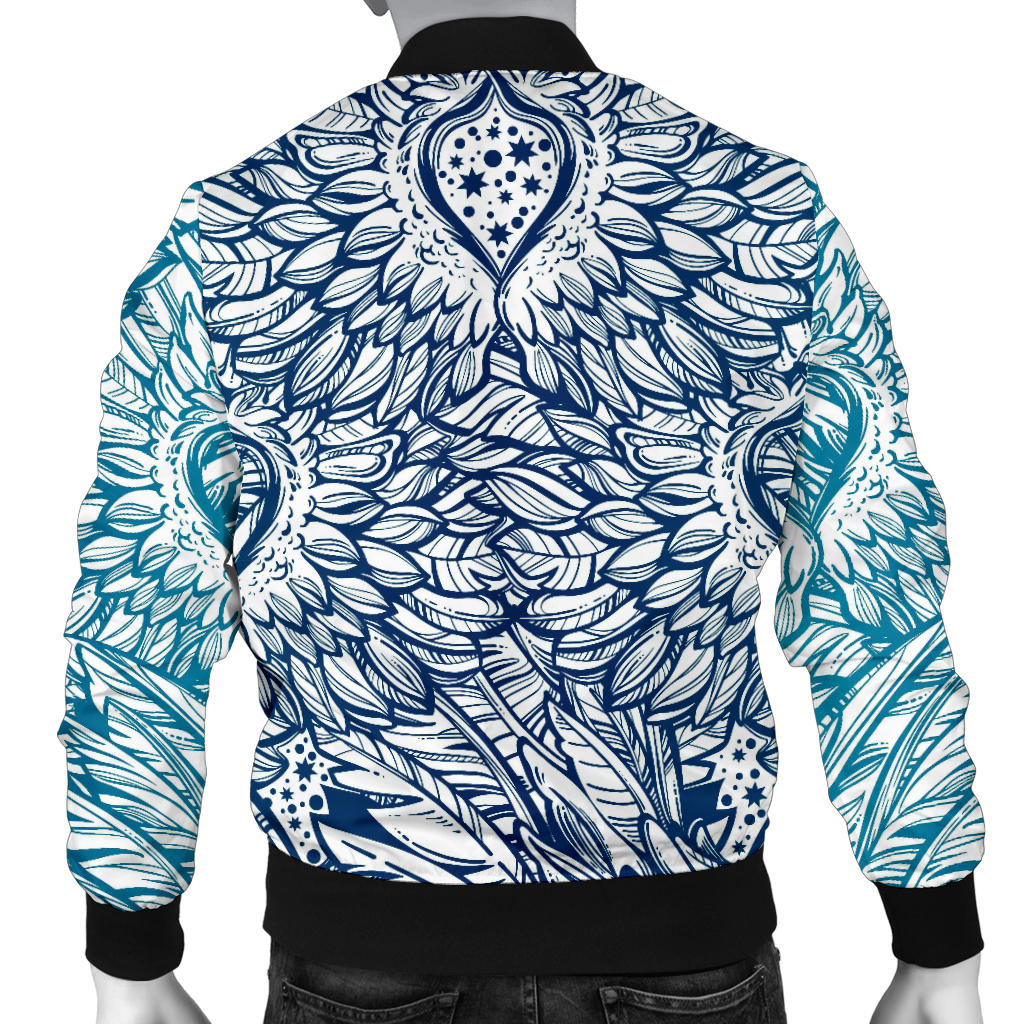 Angel Wings Boho Design Themed Print Men Bomber Jacket