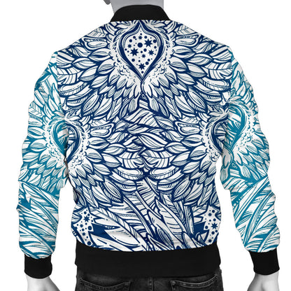 Angel Wings Boho Design Themed Print Men Bomber Jacket