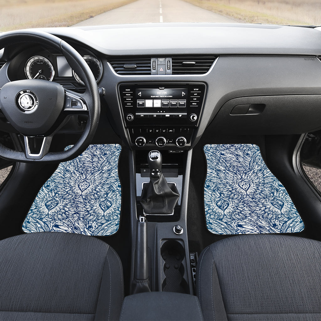 Angel Wings Boho Design Themed Print Car Floor Mats Front Back