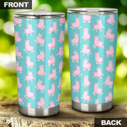 Alpaca Cartoon Design Themed Print Tumbler
