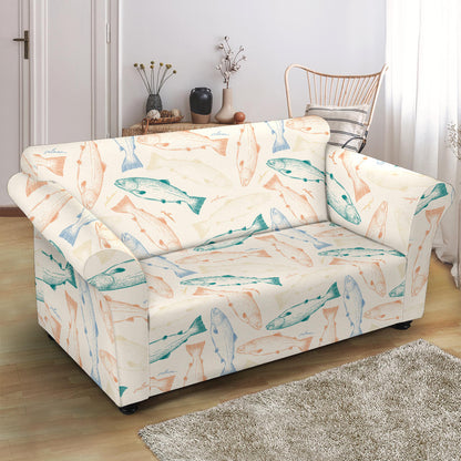 Salmon Fish Print Design LKS305 Loveseat Couch Slipcover