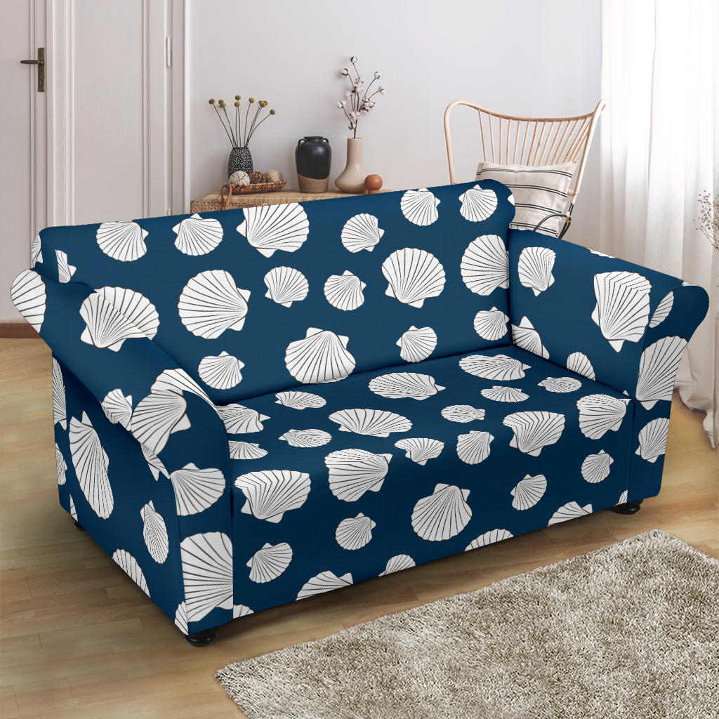 Seashell Print Design LKS3012 Loveseat Couch Slipcover