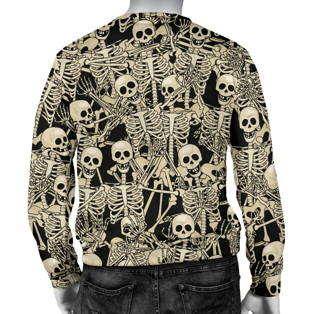 Skeleton Design Print Men Long Sleeve Sweatshirt