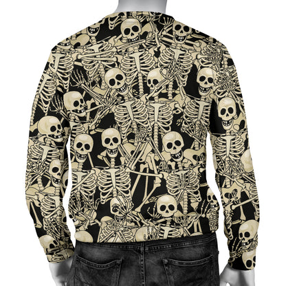 Skeleton Design Print Men Long Sleeve Sweatshirt