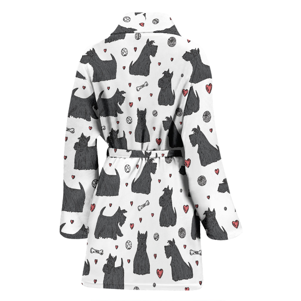 Scottish Terriers Print Design LKS3015 Women Bathrobe