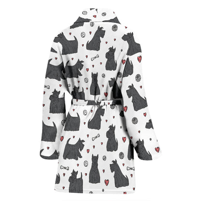 Scottish Terriers Print Design LKS3015 Women Bathrobe