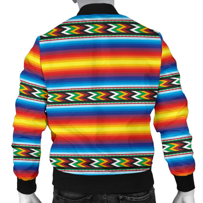 Mexican Blanket ZigZag Print Pattern Men Bomber Jacket