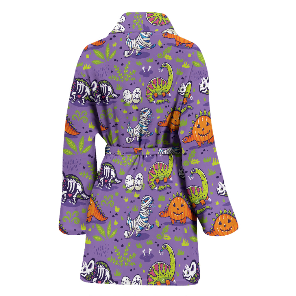 Zombie Dinosaur Print Design LKS302 Women Bathrobe