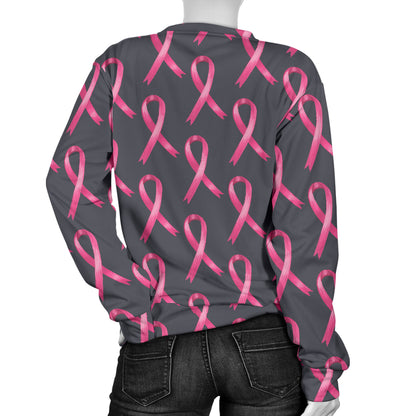 Breast Cancer Awareness Pattern Women Long Sleeve Sweatshirt