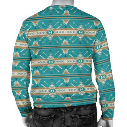 Southwest Native Design Themed Print Men Long Sleeve Sweatshirt