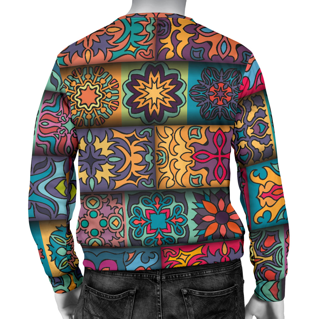 Mandala Style Design Print Men Long Sleeve Sweatshirt