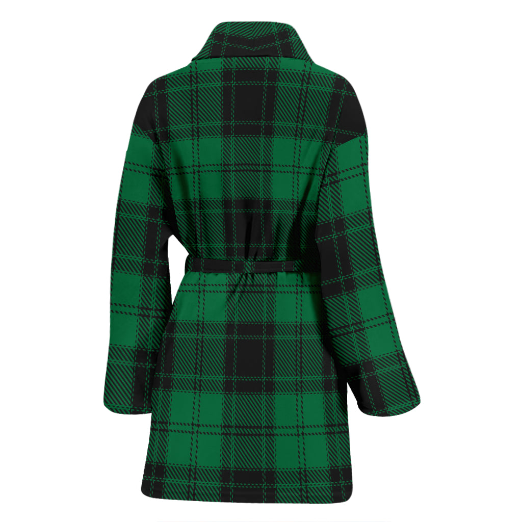Tartan Green Print Design LKS302 Women Bathrobe