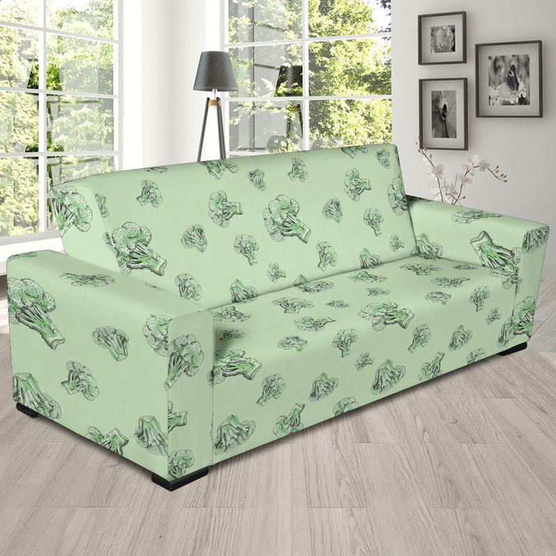 Broccoli Pattern Print Design 05 Sofa Slipcover