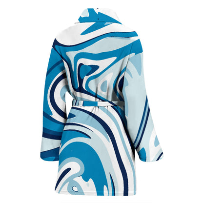 Liquid Pattern Print Design 05 Women Bathrobe