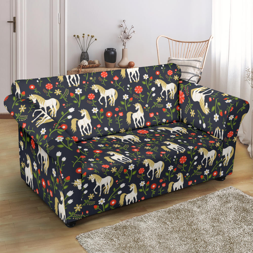 Unicorn Print Design LKS301 Loveseat Couch Slipcover