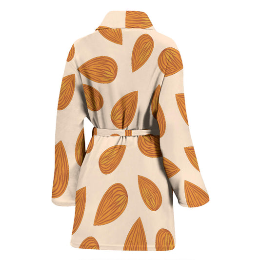 Almond Pattern Print Design 03 Women Bathrobe