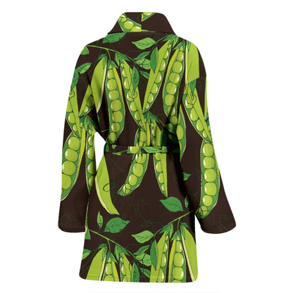 Peas Pattern Print Design A03 Women Bathrobe